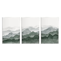 Stupell Sage Hills Mountain Nature View Landscape Painting Wall Plaque Unframed Art Print Wall Art, Set of 3
