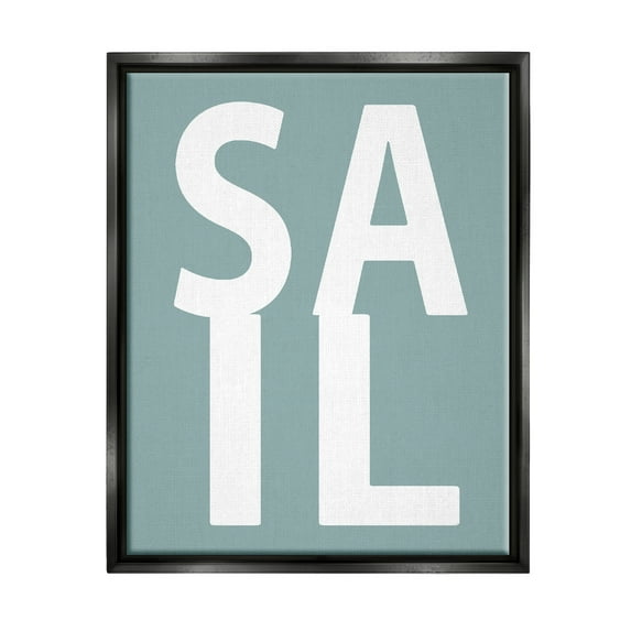 Stupell Sail Summer Boating Turquoise Landscape Painting Black Floater Framed Art Print Wall Art