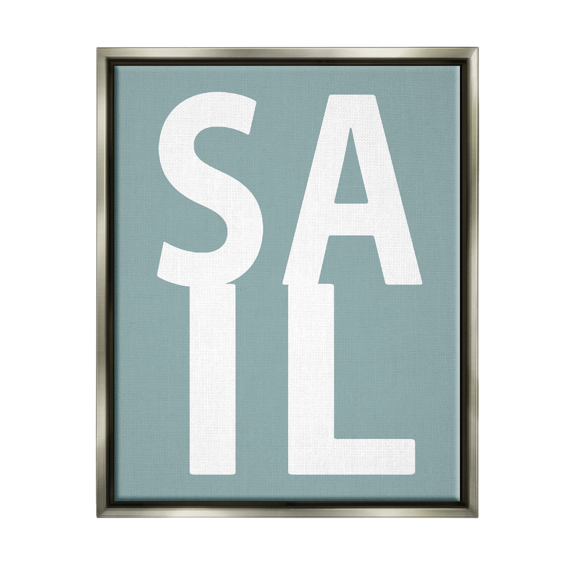 Stupell Sail Summer Boating Turquoise Landscape Painting Gray Floater Framed Art Print Wall Art