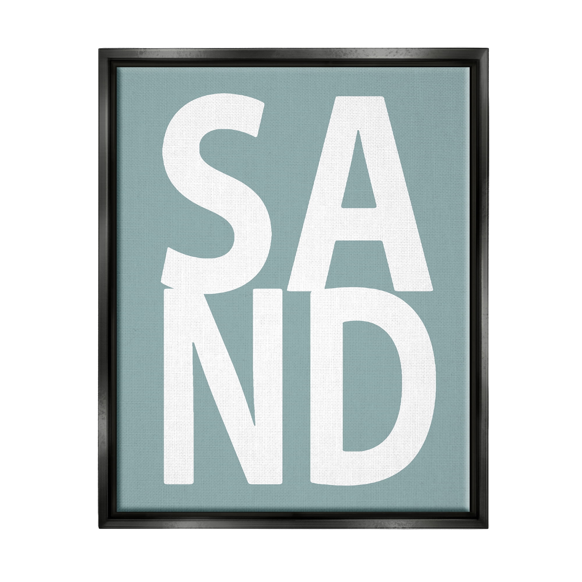 Stupell Sand Phrase Summertime Beach Landscape Painting Black Floater Framed Art Print Wall Art