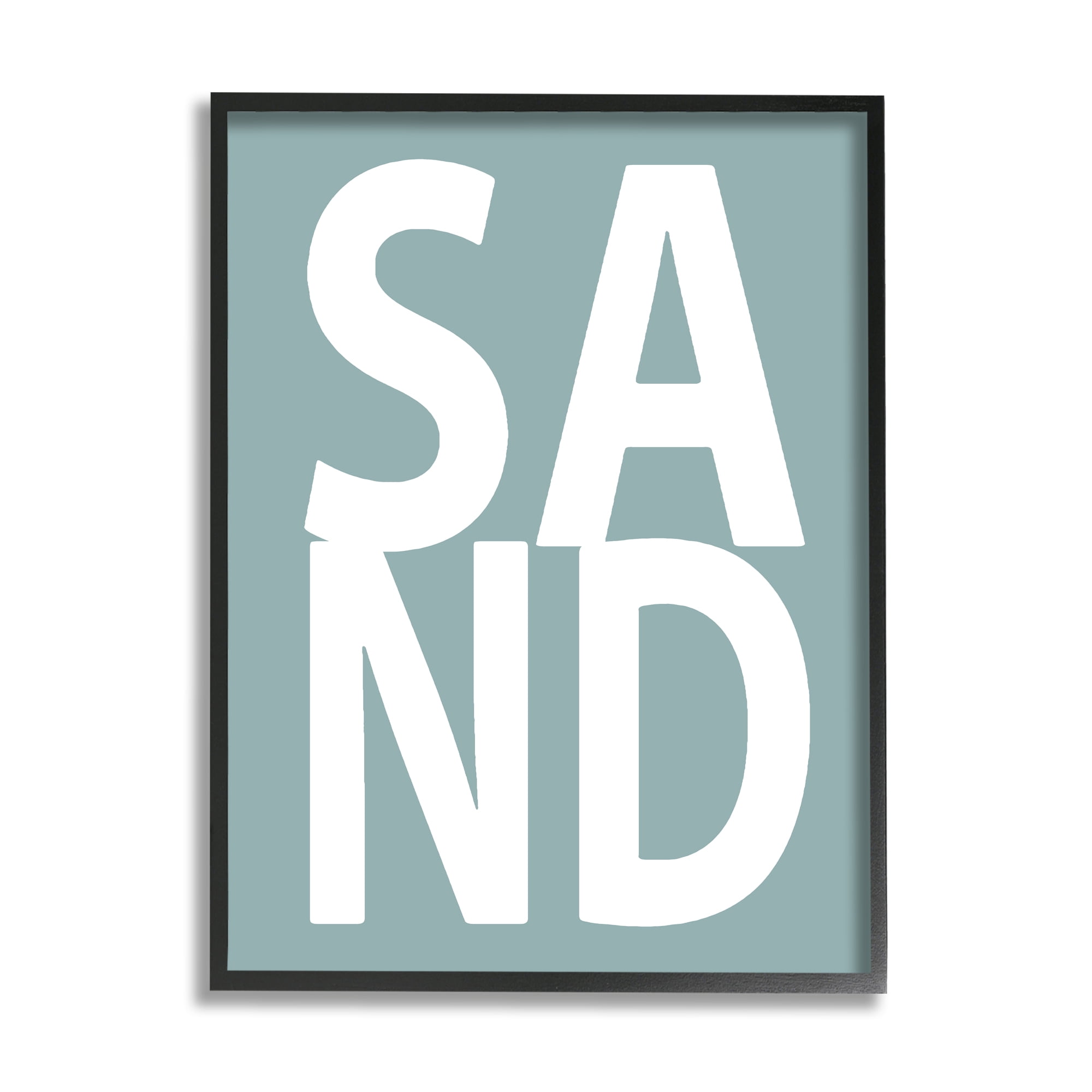 Stupell Sand Phrase Summertime Beach Landscape Painting Black Framed Art Print Wall Art