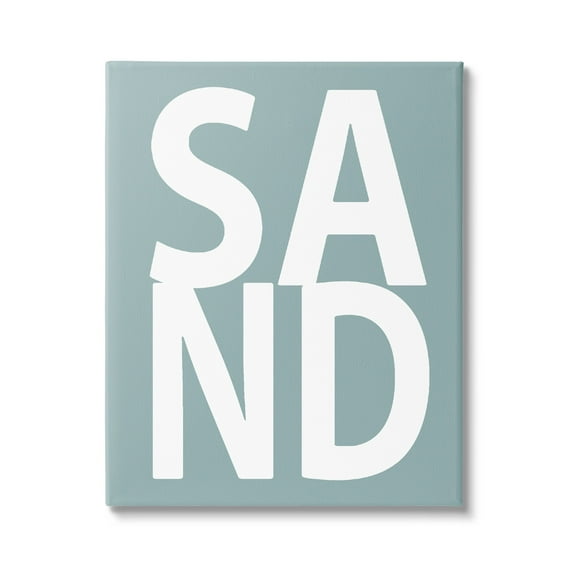 Stupell Sand Phrase Summertime Beach Landscape Painting Gallery Wrapped Canvas Print Wall Art