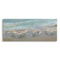 Stupell Sandpiper Flock Shoreline Splashing Landscape Painting Gallery Wrapped Canvas Print Wall Art
