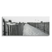 Stupell Sandy Beach Boardwalk Overhead Seagulls Landscape Photography Gallery Wrapped Canvas Print Wall Art