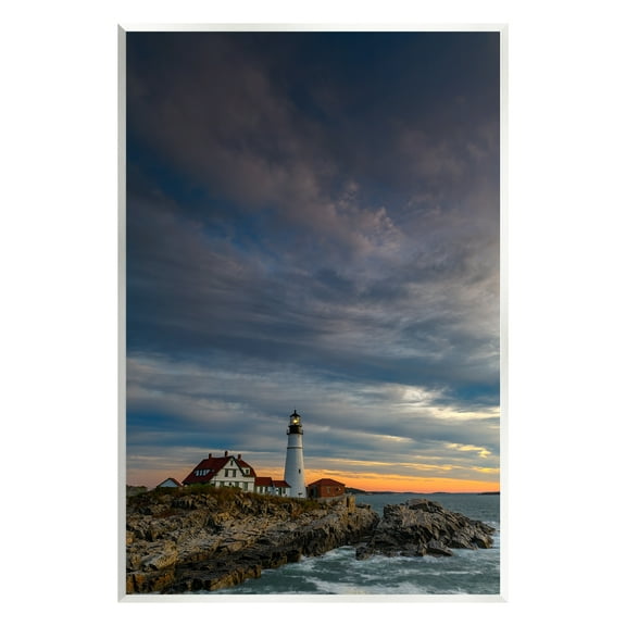 Stupell Seaside Lighthouse Beacon Coast Landscape Photography Wall Plaque Unframed Art Print Wall Art