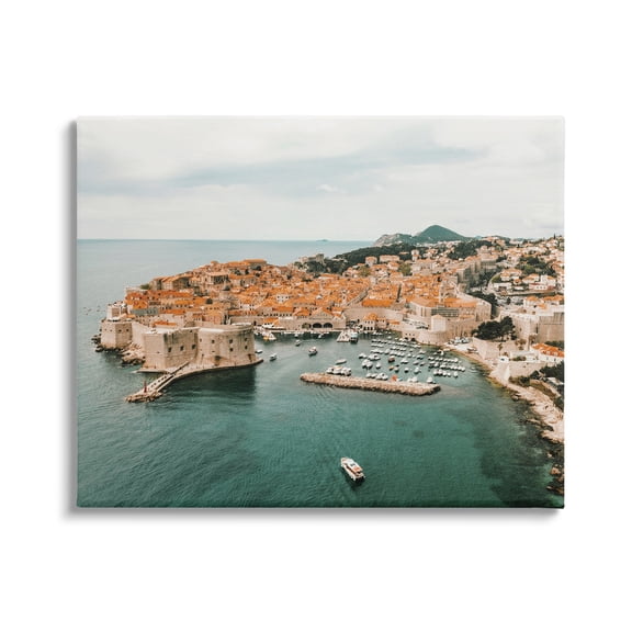 Stupell Seaside Port Town Architecture Landscape Photography Gallery Wrapped Canvas Print Wall Art