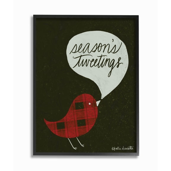Stupell Seasons Tweetings Birdie Framed Giclee Art 16 x 20