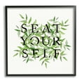 thumbnail image 1 of Stupell Seat Yourself Botanical Leaf Bathroom Typography Painting Black Framed Art Print Wall Art, 1 of 7