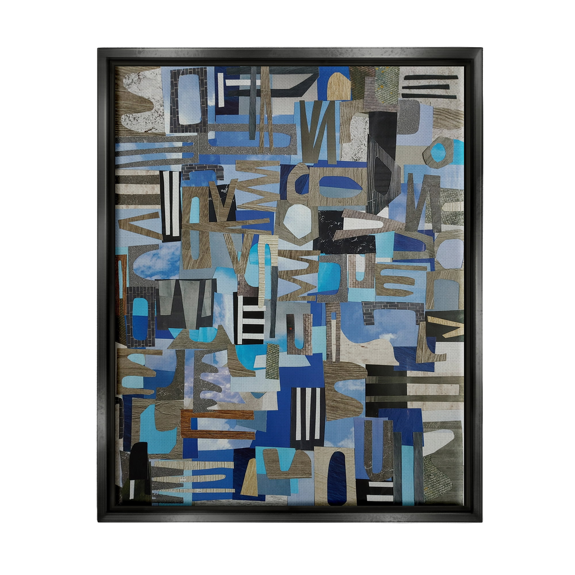 Stupell Skies Over Loire Valley Abstract Collage Abstract Painting Black Floater Framed Art Print Wall Art
