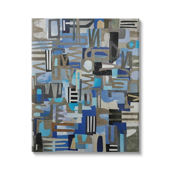 Stupell Skies Over Loire Valley Abstract Collage Abstract Painting Gallery Wrapped Canvas Print Wall Art