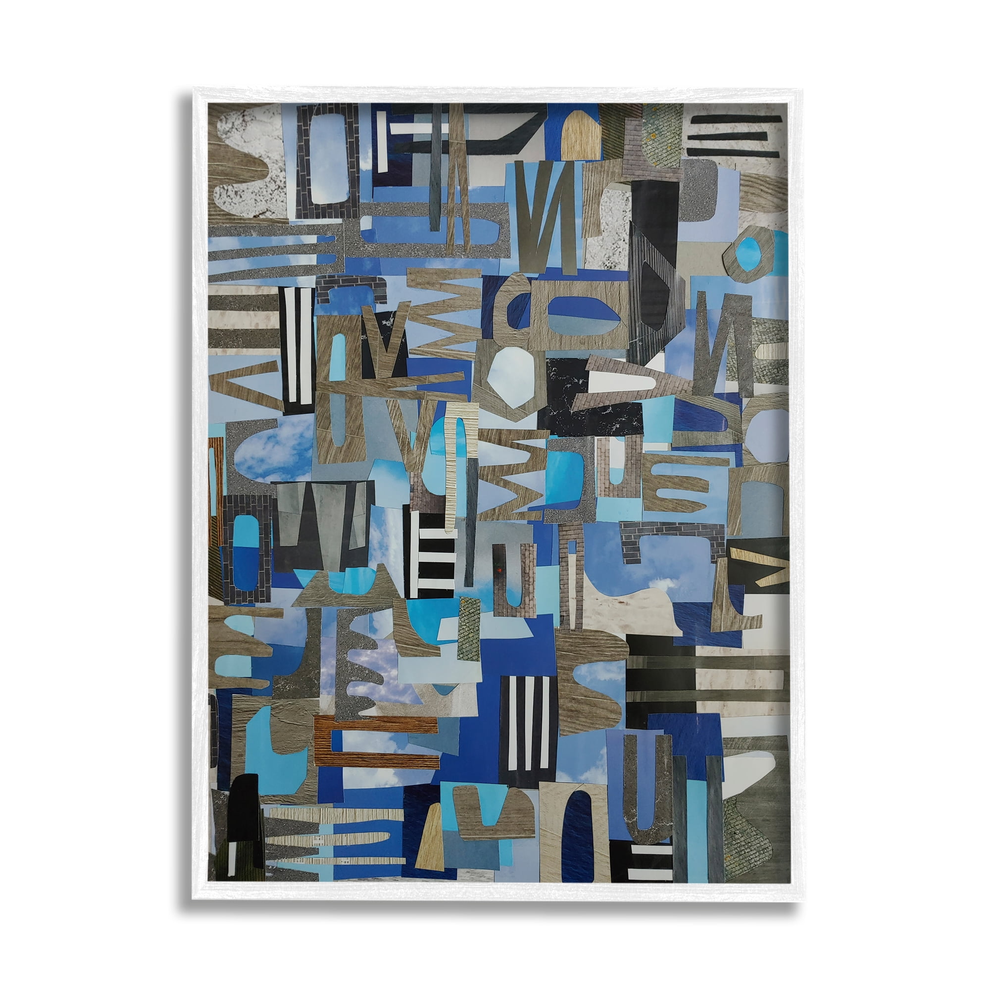Stupell Skies Over Loire Valley Abstract Collage Abstract Painting White Framed Art Print Wall Art
