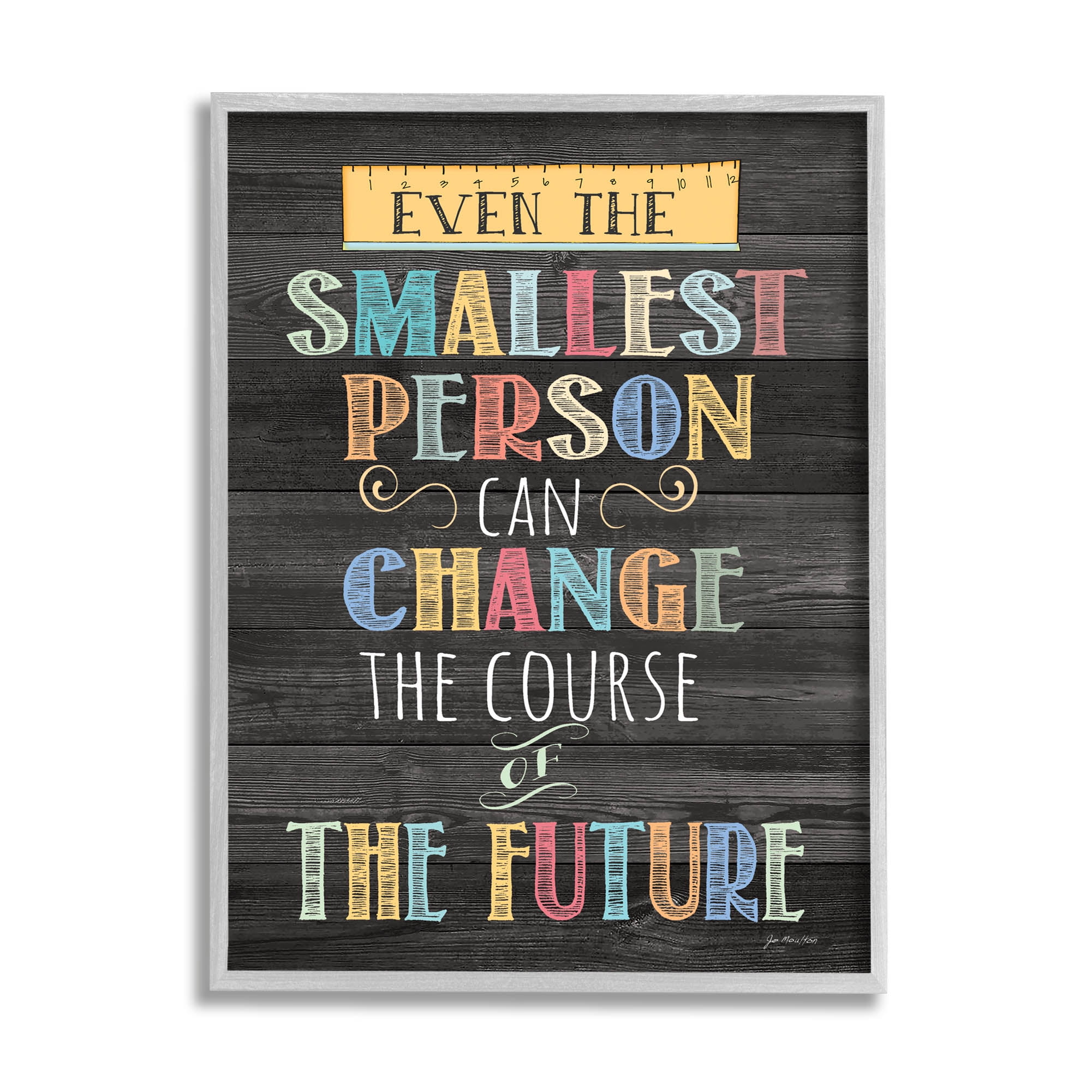 Stupell Smallest Person Can Change Future Inspirational Inspirational Painting Gray Framed Art Print Wall Art