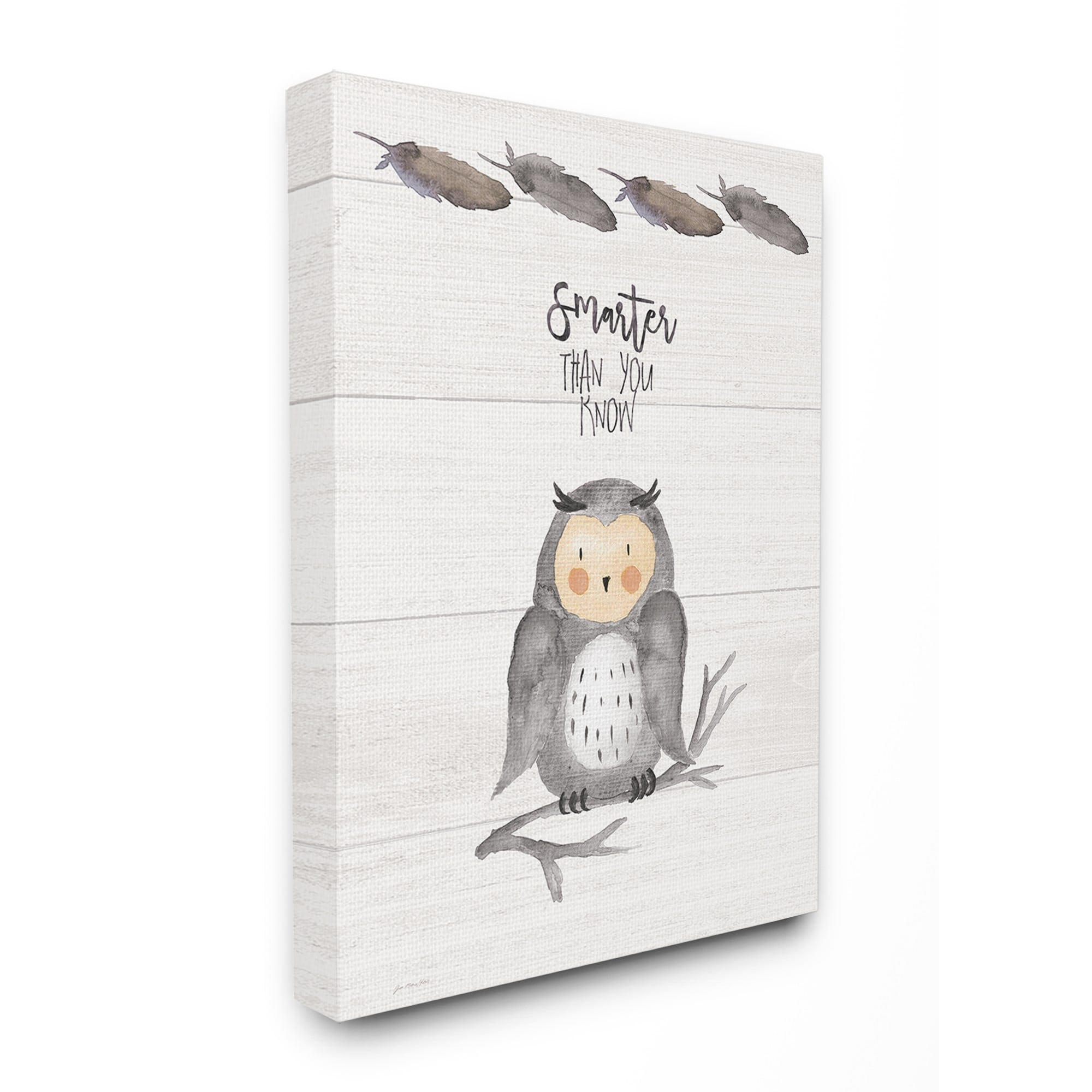 Stupell Smarter Than You Know Owl Wall Art canvas wrapped - 24 x 30