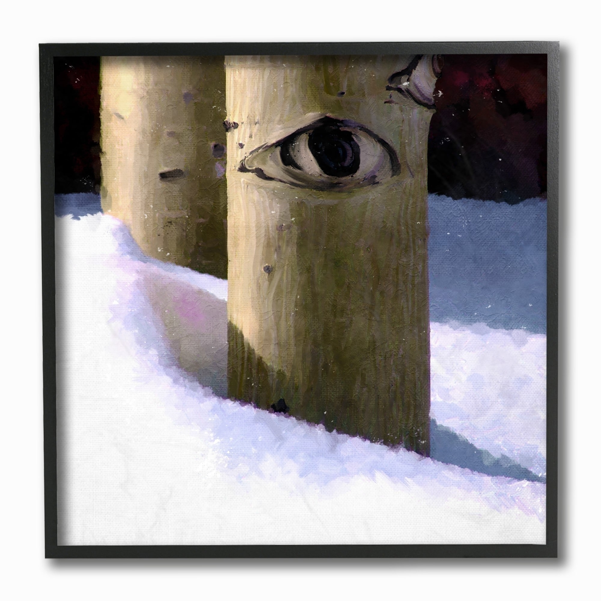 Stupell Snowy Aspen Tree Eye Painting, Framed Giclee, 12 x 1.5 x 12, A - Multi-color - 12 x 12