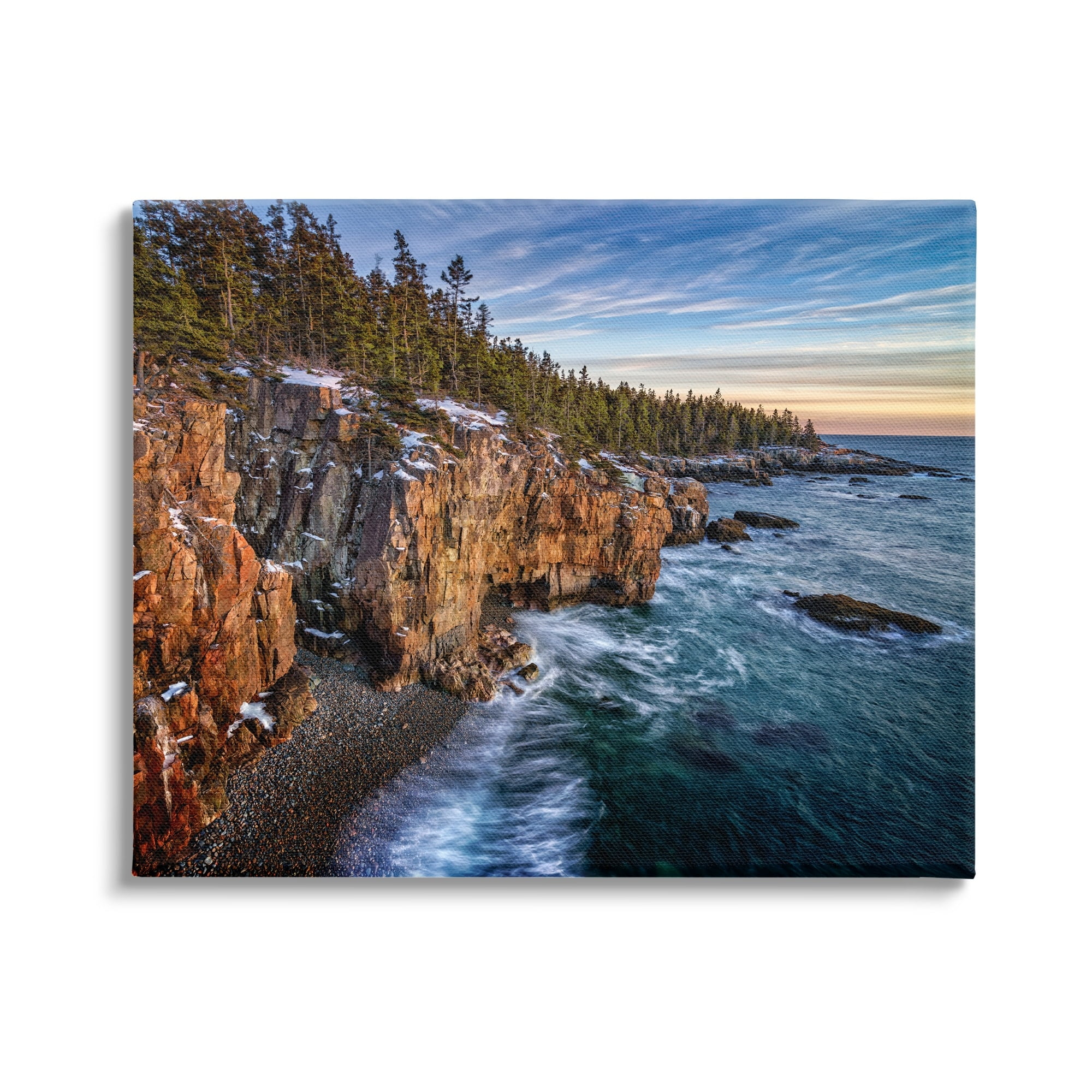 Stupell Snowy Cliffs Ocean Tide Waves Landscape Photography Gallery Wrapped Canvas Print Wall Art
