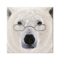 Stupell Snowy Polar Bear Glasses Animals & Insects Painting Gallery Wrapped Canvas Print Wall Art