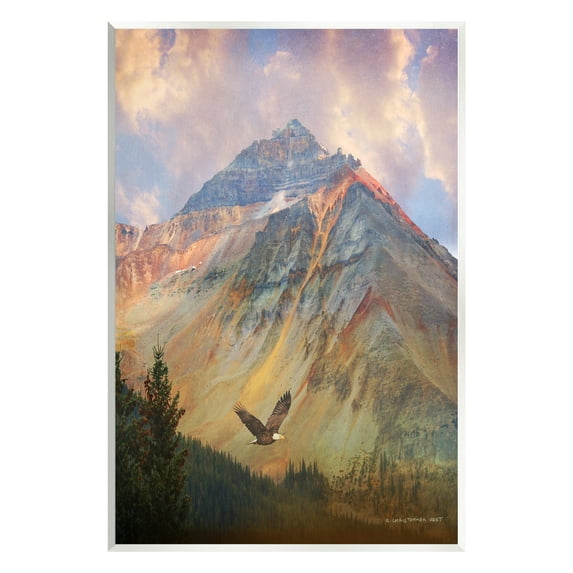 Stupell Soaring Eagle Mountain Valley Landscape Photography Wall Plaque Unframed Art Print Wall Art