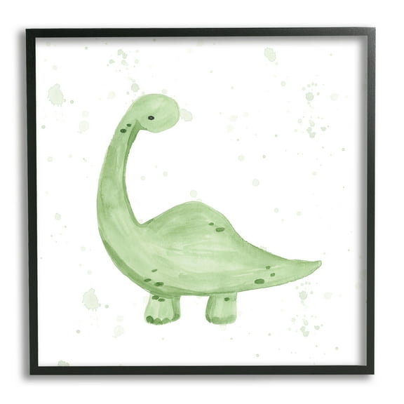 Stupell Soft Green Pastel Dinosaur Animals & Insects Painting Black Framed Art Print Wall Art