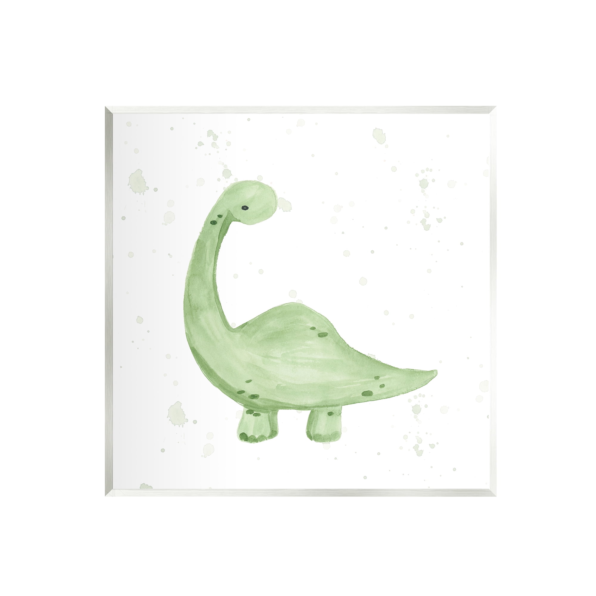 Stupell Soft Green Pastel Dinosaur Animals & Insects Painting Wall Plaque Unframed Art Print Wall Art
