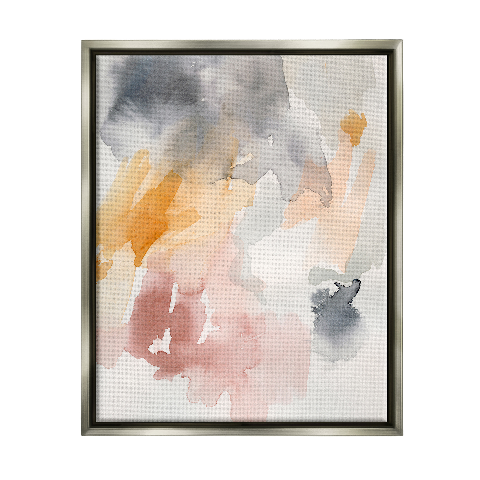 Stupell Soft Pastel Watercolor Pastiche Abstract Painting Gray Floater Framed Art Print Wall Art