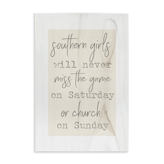 Stupell Industries Rustic Lodge Southern Girls Never Miss White and Tan Wood Look Wall Plaque Art, 13 x 19, by Lil' Rue