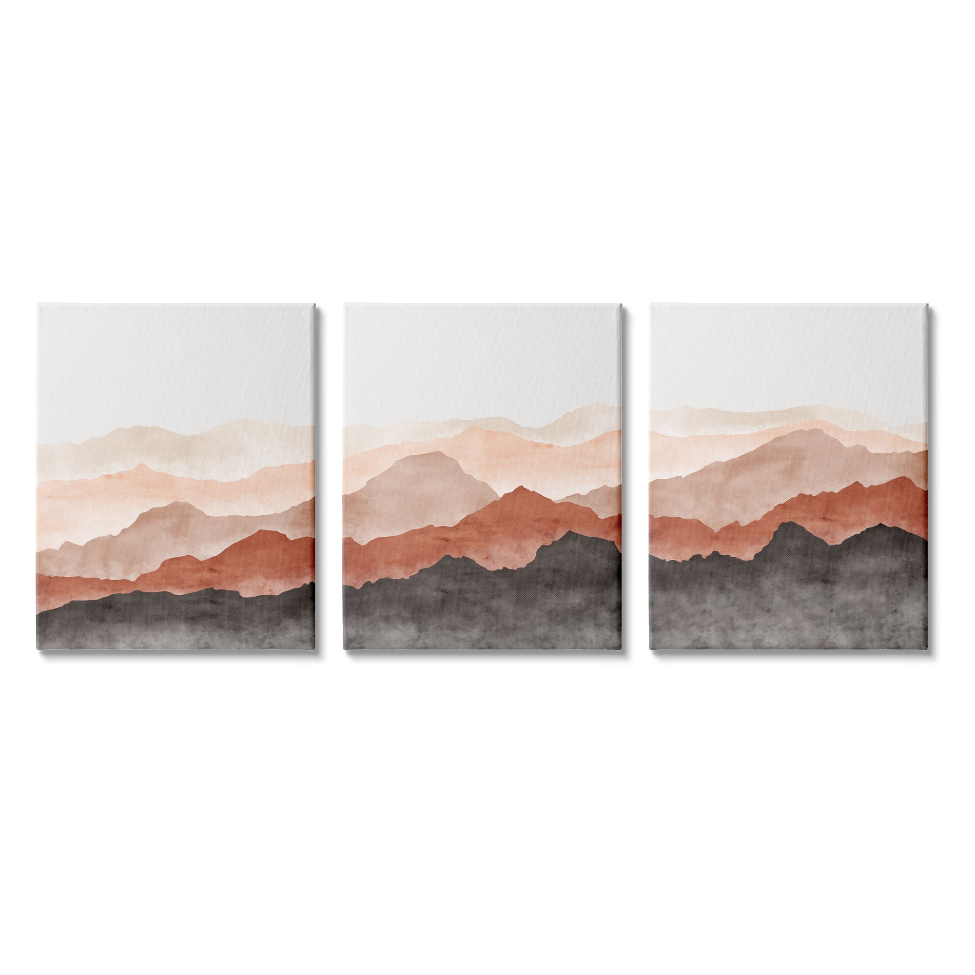 Stupell Southwestern Crags Mountain Peaks Landscape Painting Gallery Wrapped Canvas Print Wall Art, Set of 3