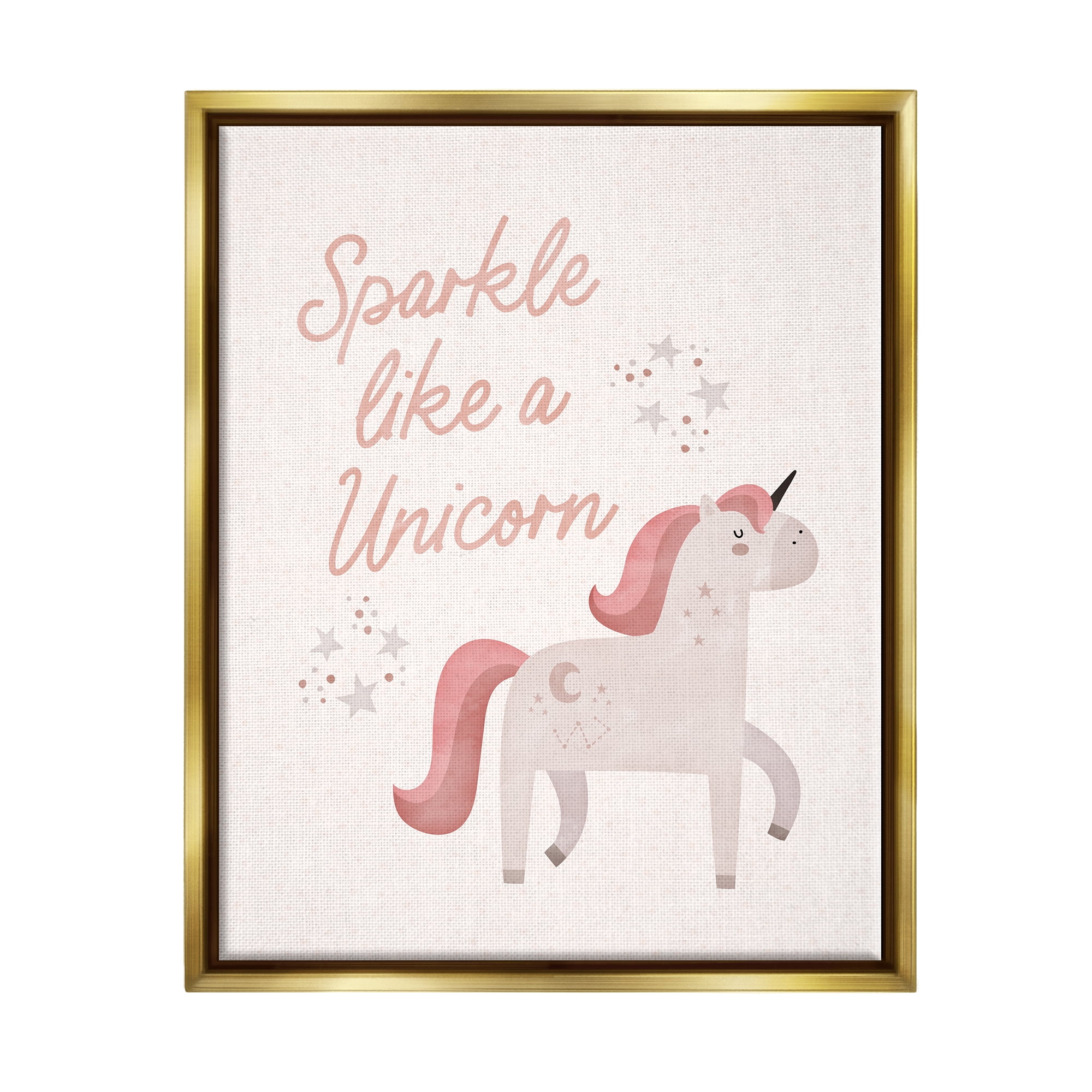 Stupell Sparkle Like A Unicorn Constellations Fairy Tales & Fantasy Painting Gold Floater Framed Art Print Wall Art