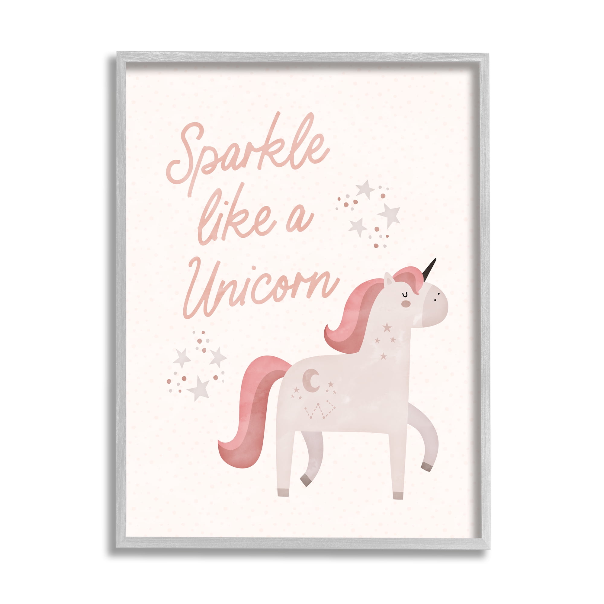Stupell Sparkle Like A Unicorn Constellations Fairy Tales & Fantasy Painting Gray Framed Art Print Wall Art