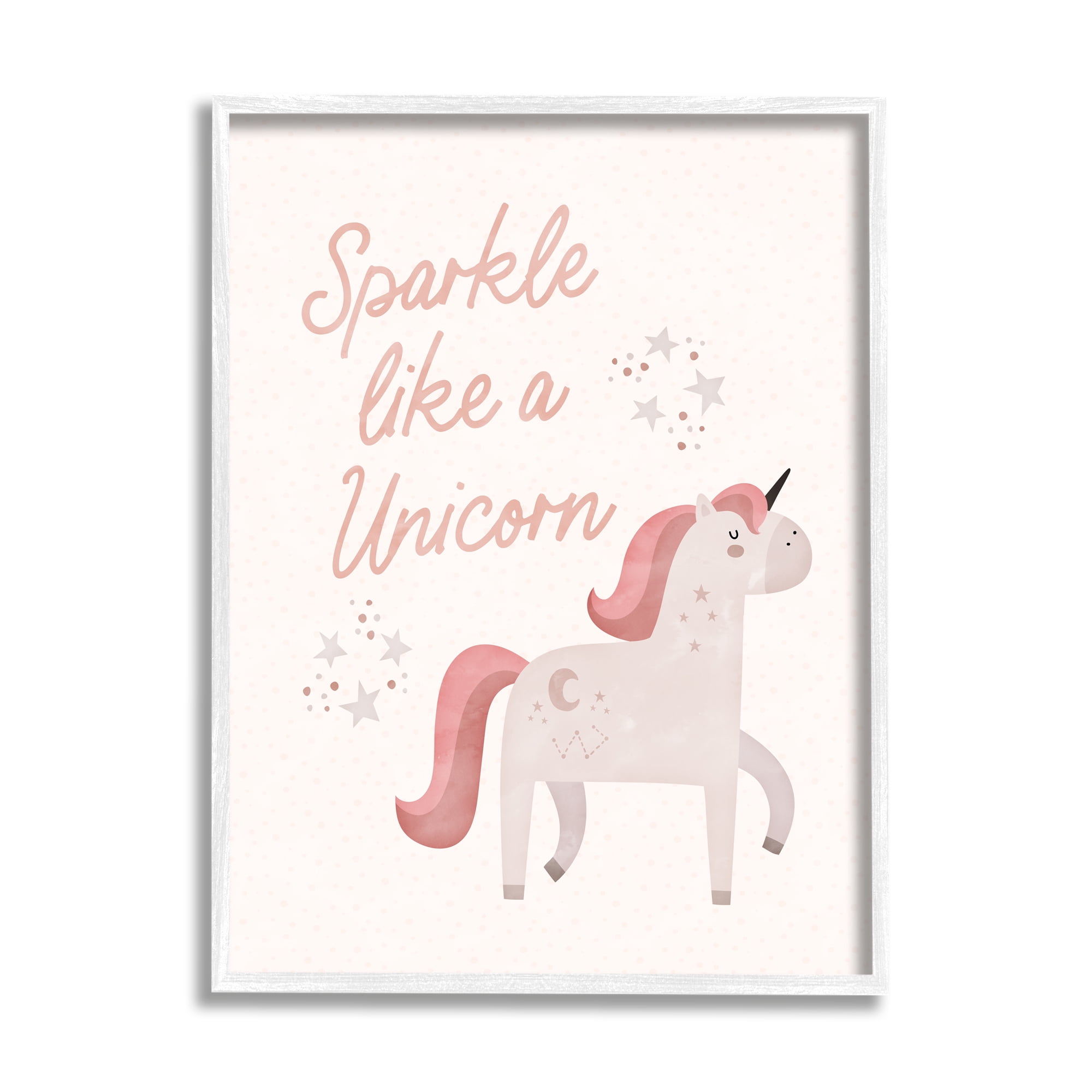 Stupell Sparkle Like A Unicorn Constellations Fairy Tales & Fantasy Painting White Framed Art Print Wall Art