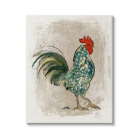 Stupell Speckled Hen Country Bird Animals & Insects Painting Gallery Wrapped Canvas Print Wall Art