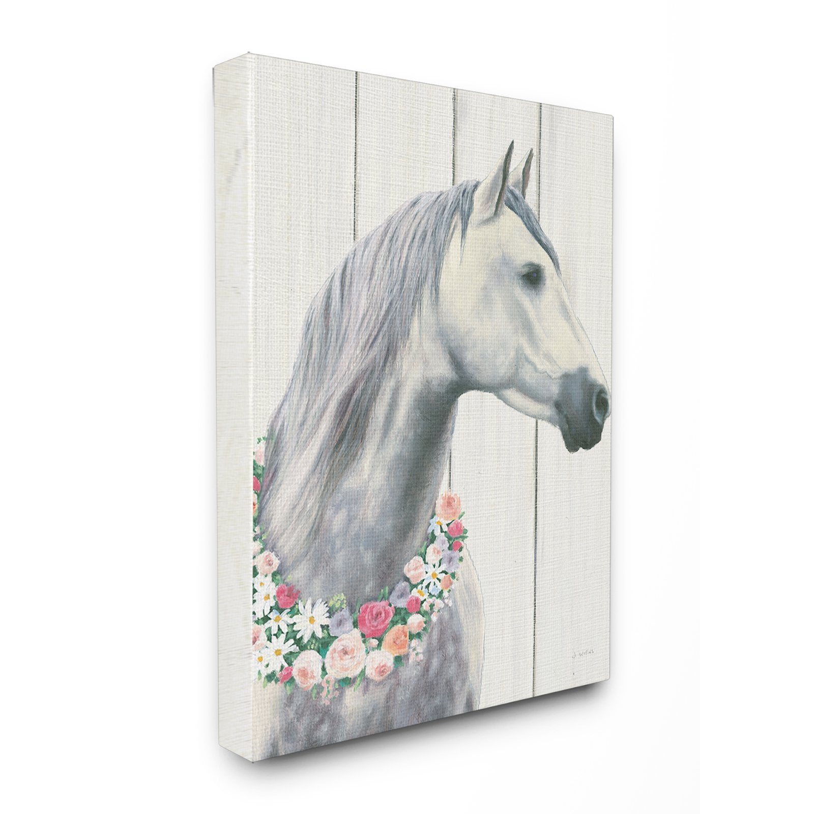 Stupell Spirit Stallion Horse With Flower Wreath Canvas Art
