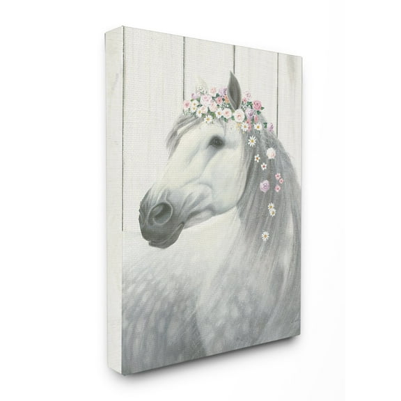 Stupell Spirit Stallion Horse with Flower Crown Oversized Canvas Art