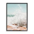 thumbnail image 1 of Stupell Splashing Sandy Beach Sea Foam Landscape Photography Black Framed Art Print Wall Art, 1 of 7