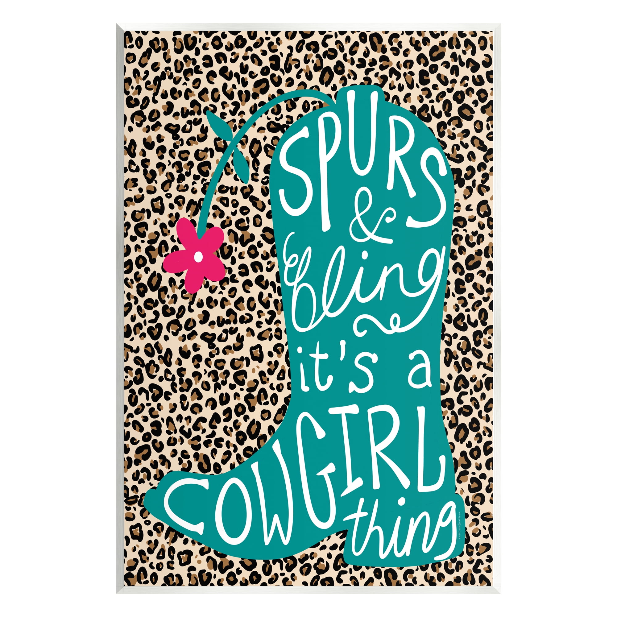 Stupell Spurs & Bling Cowgirl Thing Boot Inspirational Painting Wall Plaque Unframed Art Print Wall Art