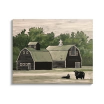 Stupell Stable Barn Country Rural Cattle Landscape Painting Gallery Wrapped Canvas Print Wall Art