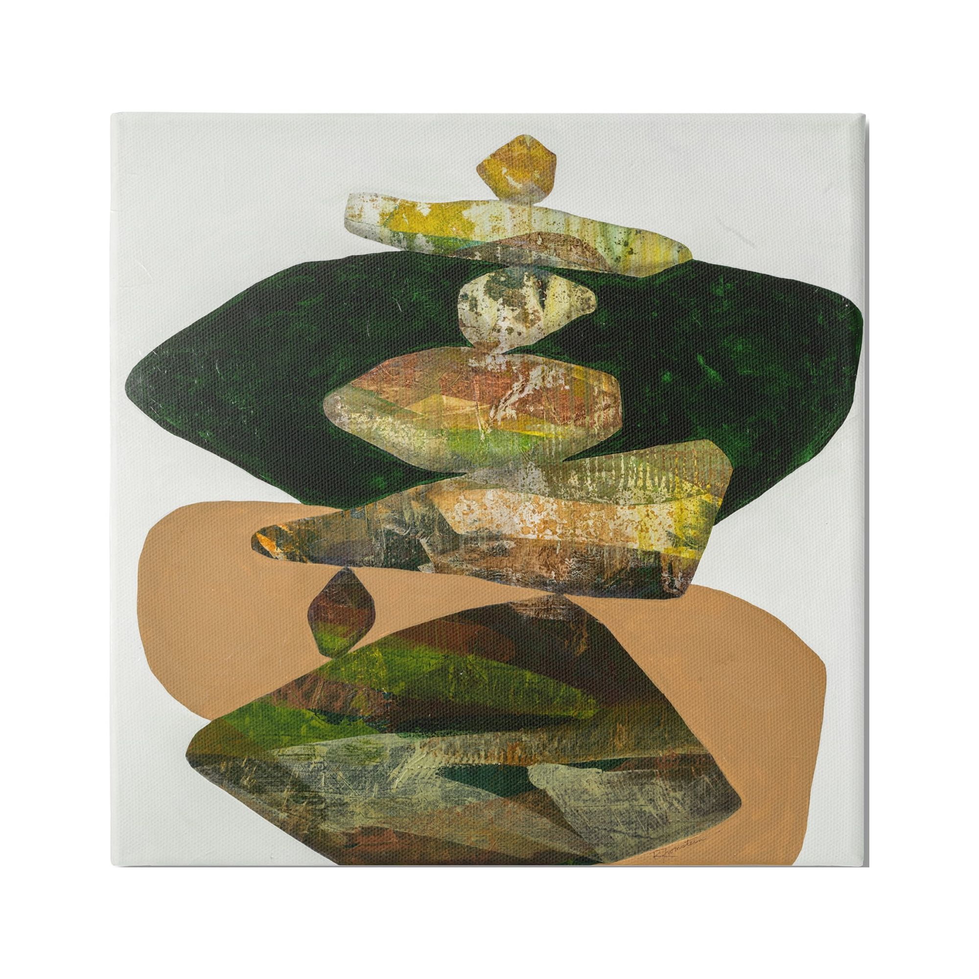 Stupell Stacked Rocks Contemporary Nature Abstract Painting Gallery Wrapped Canvas Print Wall Art