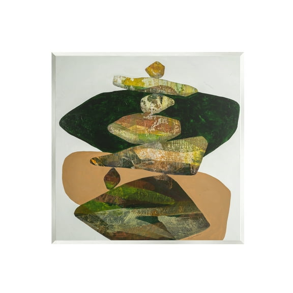 Stupell Stacked Rocks Contemporary Nature Abstract Painting Wall Plaque Unframed Art Print Wall Art