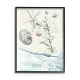 thumbnail image 1 of Stupell Starfish & Shells Lapping Beach Shore Landscape Painting Black Framed Art Print Wall Art, 1 of 1