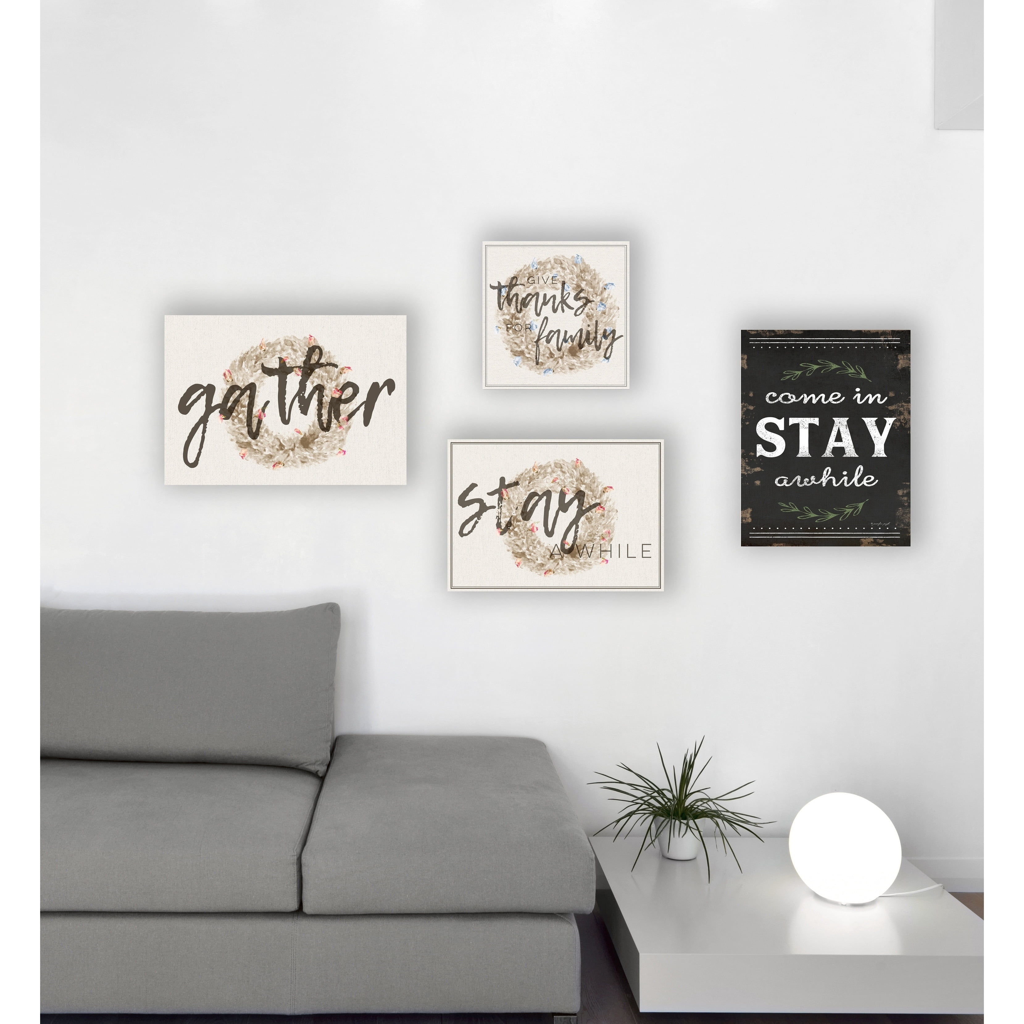 Stupell Stay A While Strawflower Wreath Wall Plaque Art