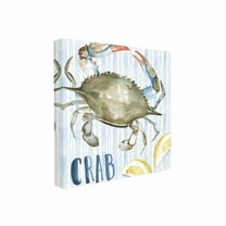 Stupell Striped Seafood Summer Blue Crab Lemons Canvas Art, 17 x 17