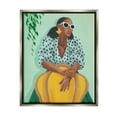 thumbnail image 1 of Stupell Stylish Woman Trendy Portrait Beauty & Fashion Painting Gray Floater Framed Art Print Wall Art, 1 of 6
