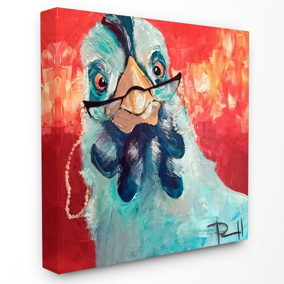 Stupell Stylishly Appalled and Painterly Chicken Canvas Art, 30 x 30