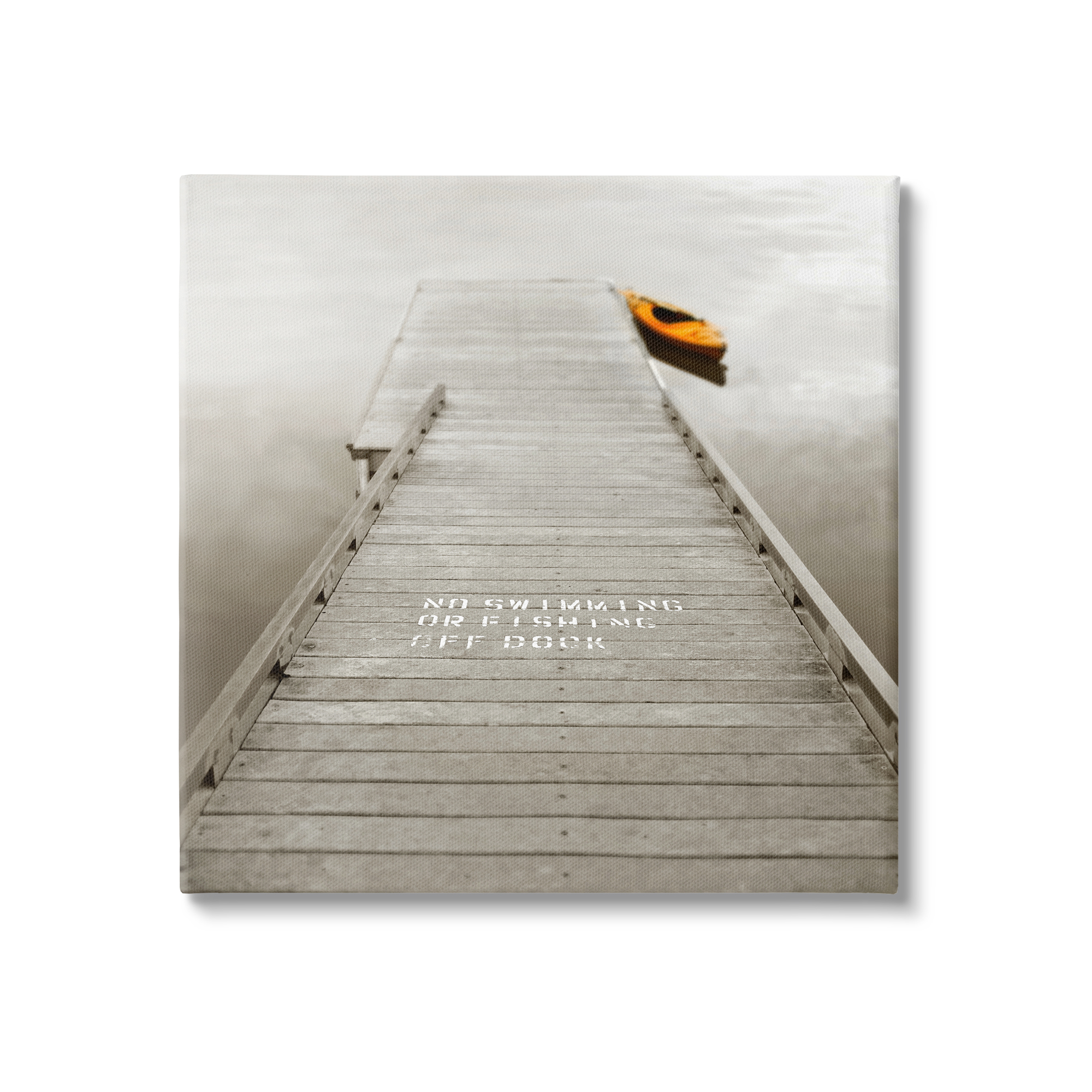 Stupell Summer Lake Dock Kayaking Landscape Photography Gallery Wrapped Canvas Print Wall Art