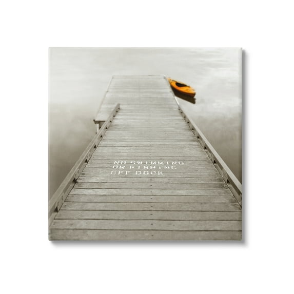 Stupell Summer Lake Dock Kayaking Landscape Photography Gallery Wrapped Canvas Print Wall Art