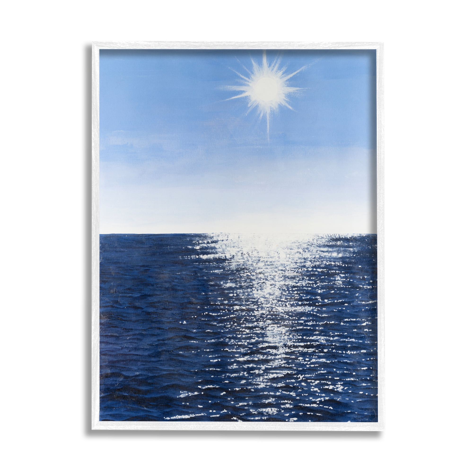 Stupell Summer Sunlight Ocean Reflection Landscape Photography White Framed Art Print Wall Art
