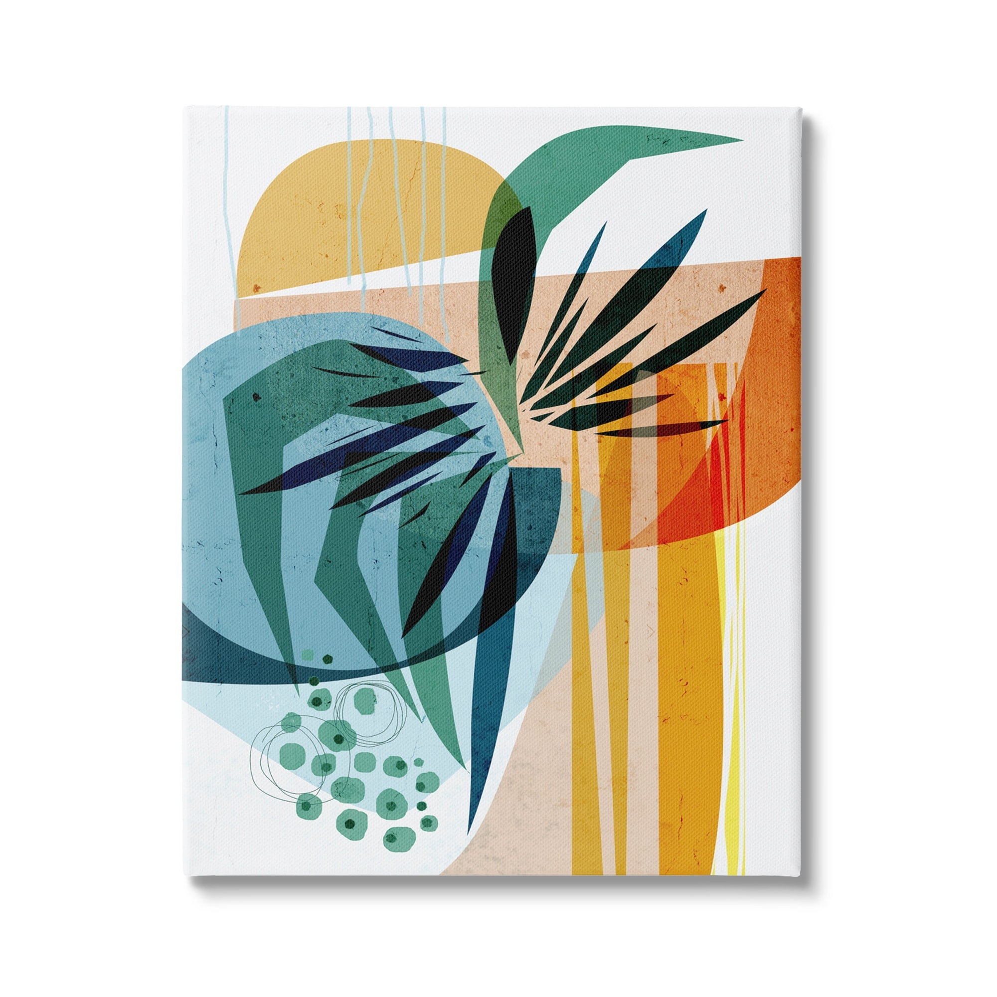 Stupell Summer Tropics Abstract Botanicals Abstract Painting Gallery Wrapped Canvas Print Wall Art