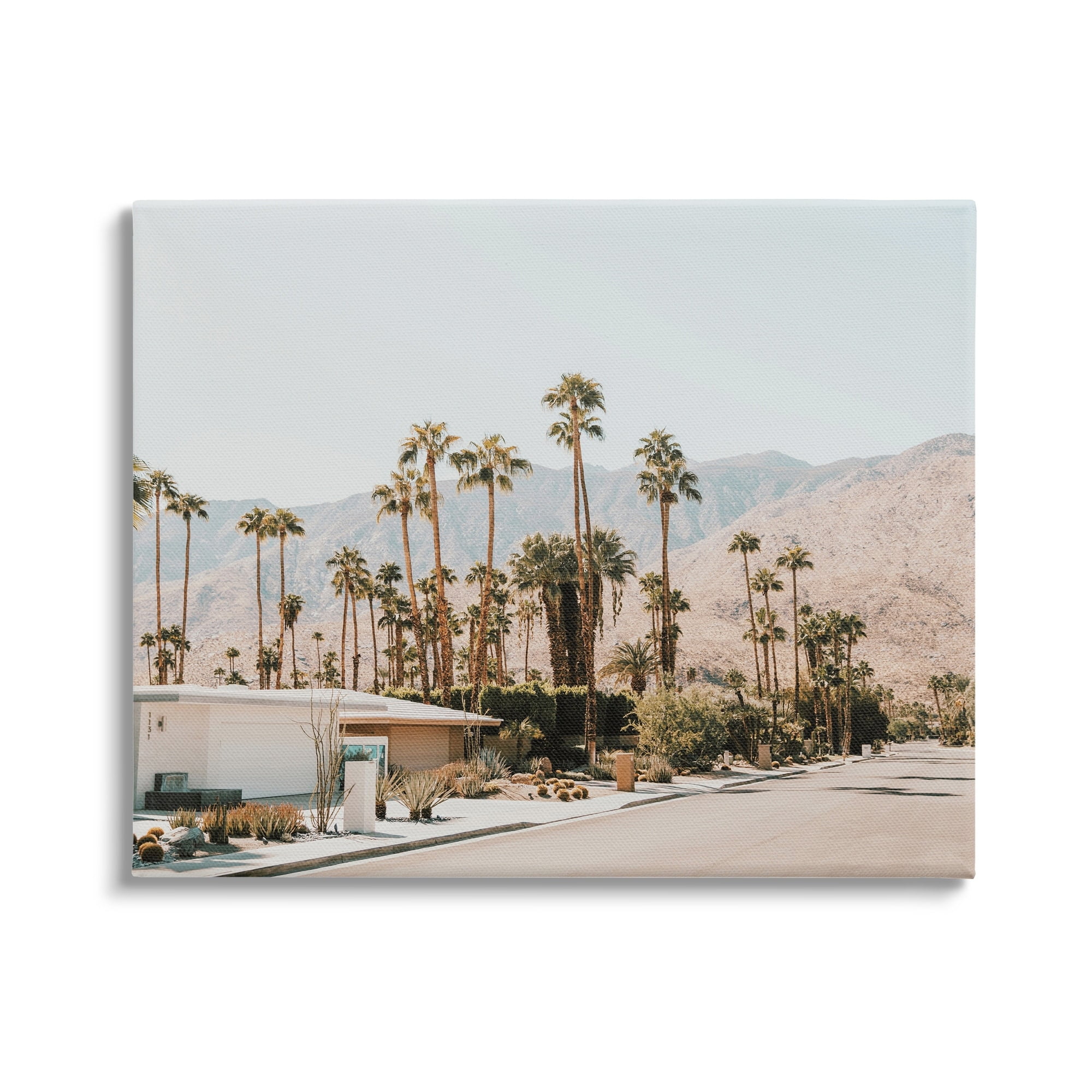Stupell Summer Villa Town Palm Trees Landscape Photography Gallery Wrapped Canvas Print Wall Art