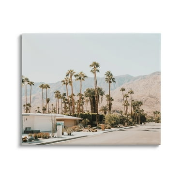 Stupell Summer Villa Town Palm Trees Landscape Photography Gallery Wrapped Canvas Print Wall Art