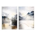 thumbnail image 1 of Stupell Sunlit Birds Over Lake Landscape Landscape Painting Wall Plaque Unframed Art Print Wall Art, Set of 2, 1 of 7