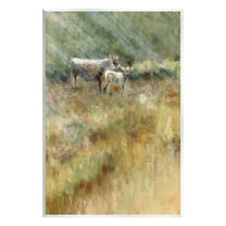 Stupell Sunlit Cattle Grazing Field Landscape Painting Wall Plaque Unframed Art Print Wall Art